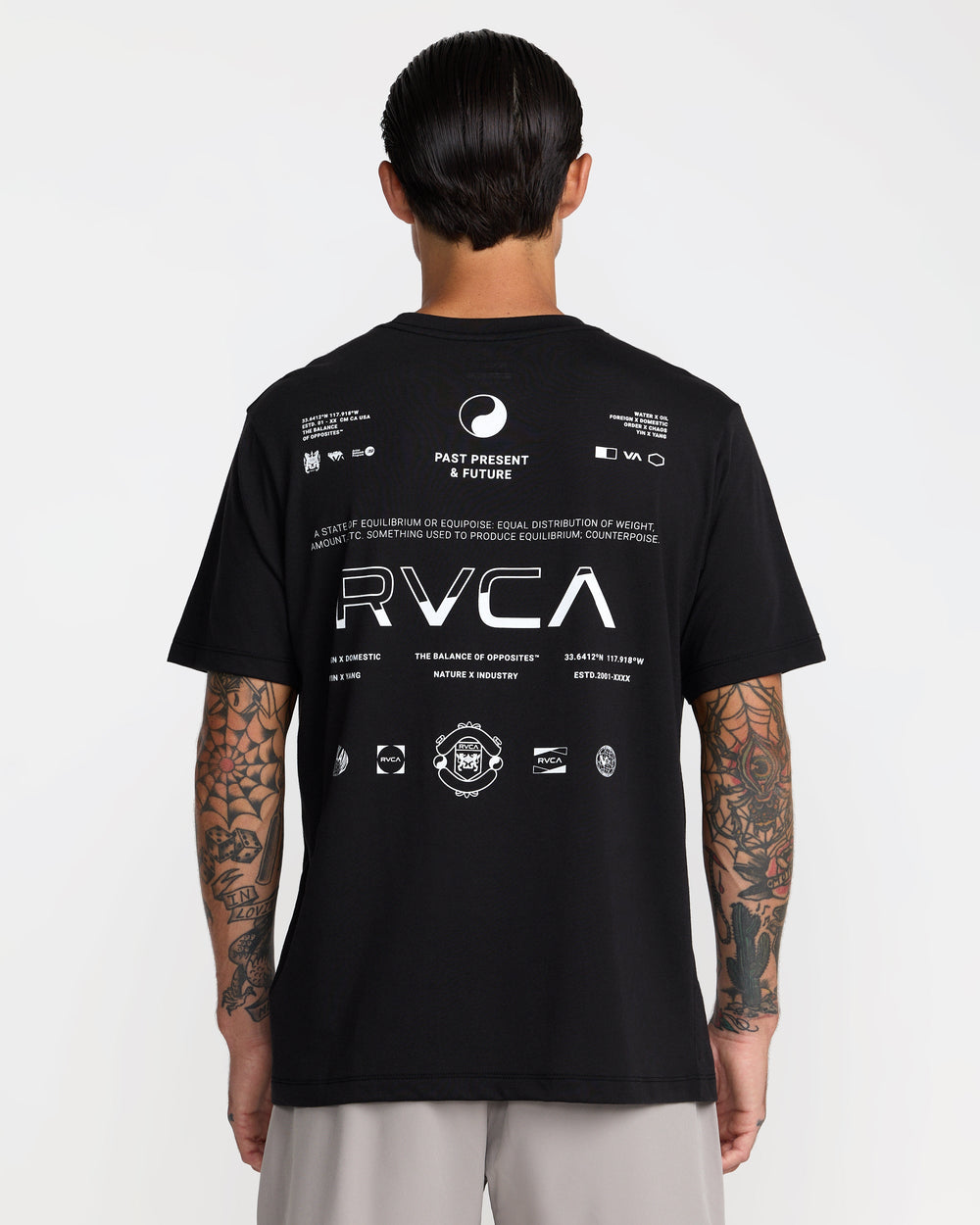 Split All Over Short Sleeve Tee - Black