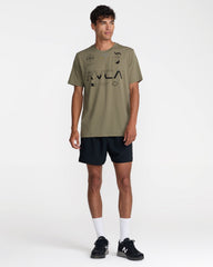 Split All Over Short Sleeve Tee - Covert Green