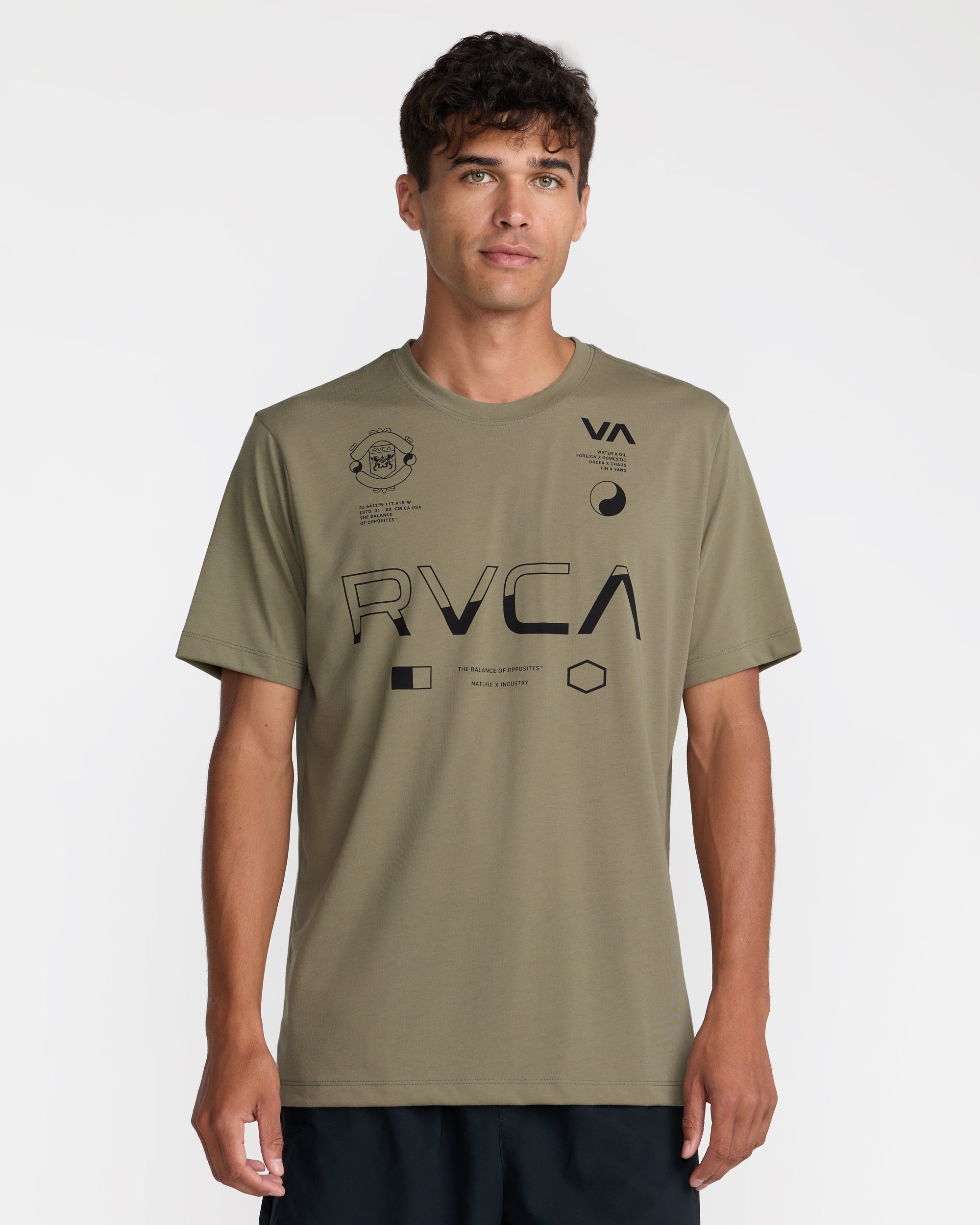 Split All Over Short Sleeve Tee - Covert Green