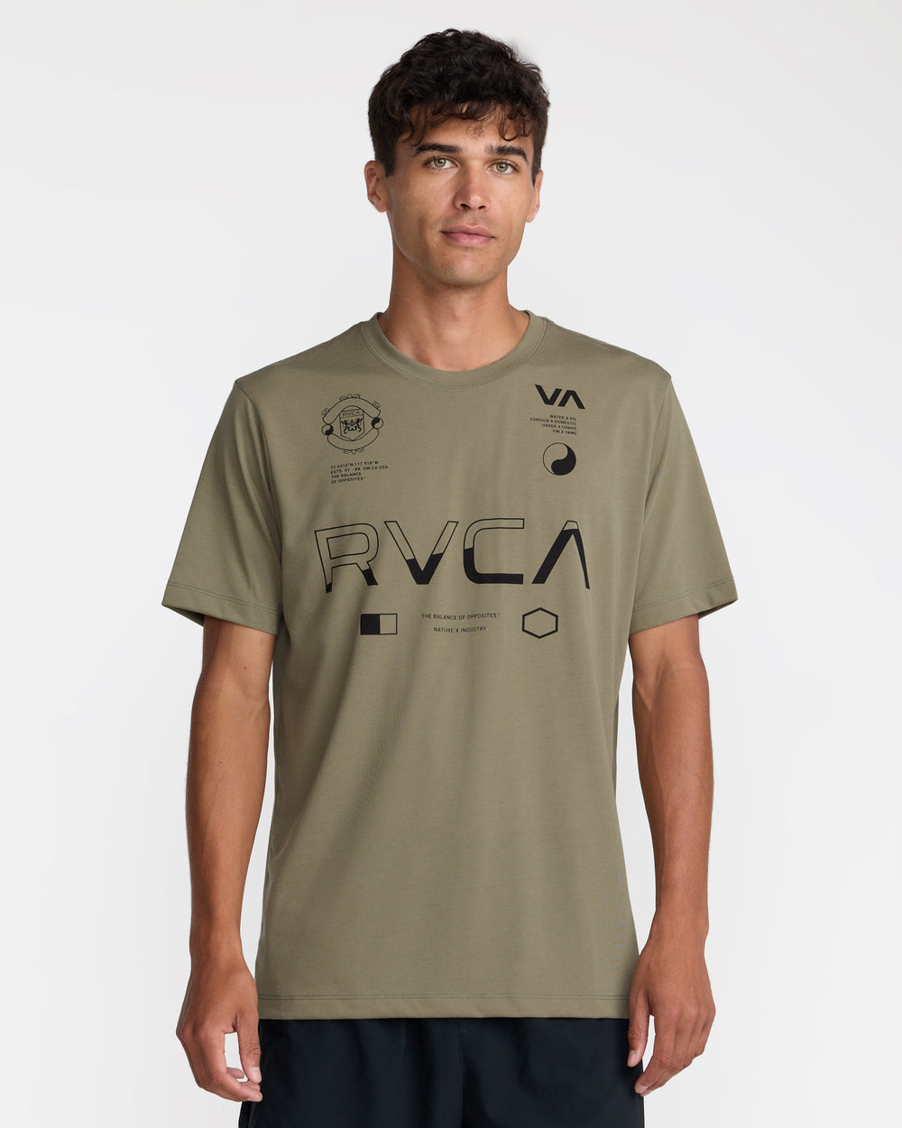 Split All Over Short Sleeve Tee - Covert Green