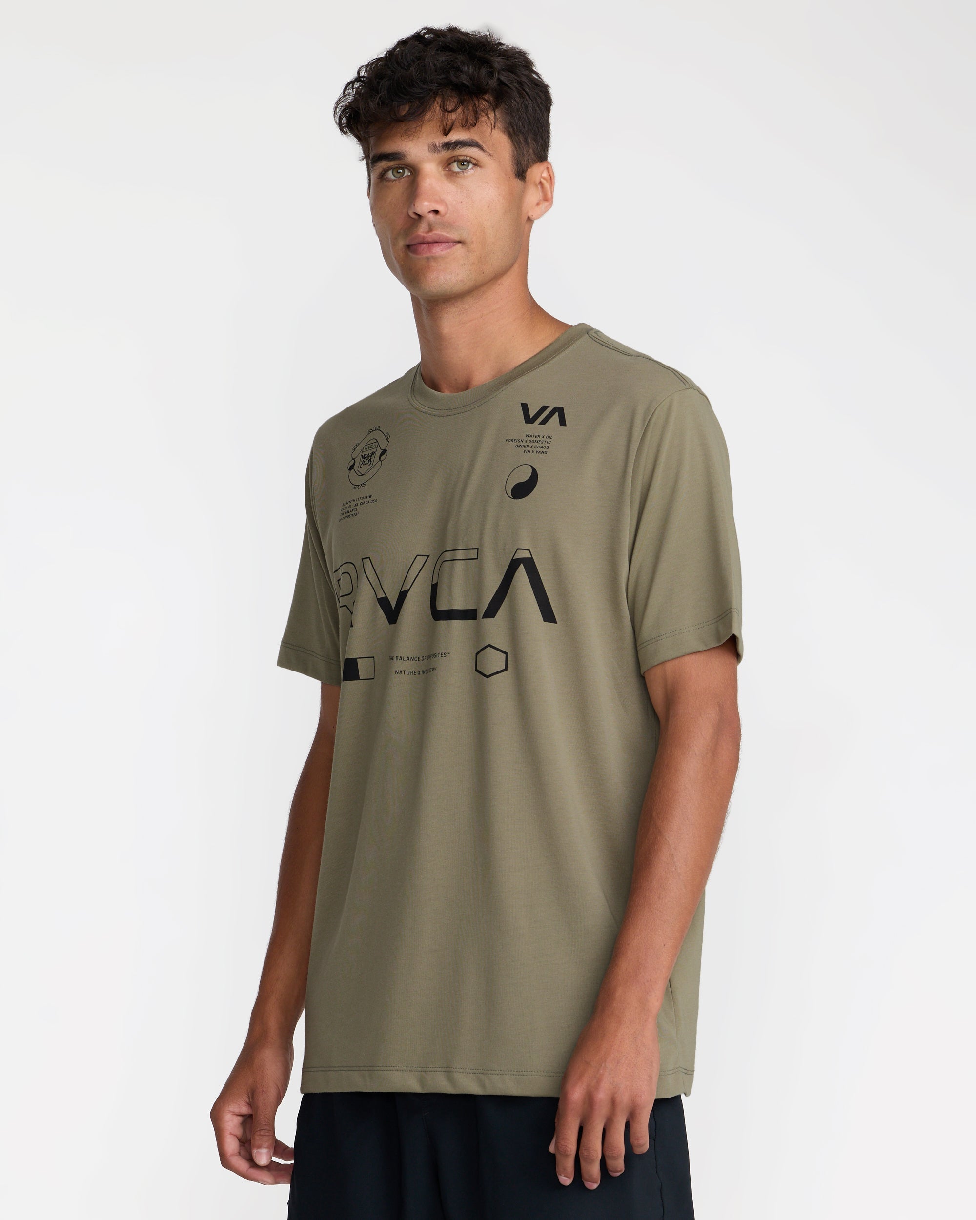 Split All Over Short Sleeve Tee - Covert Green