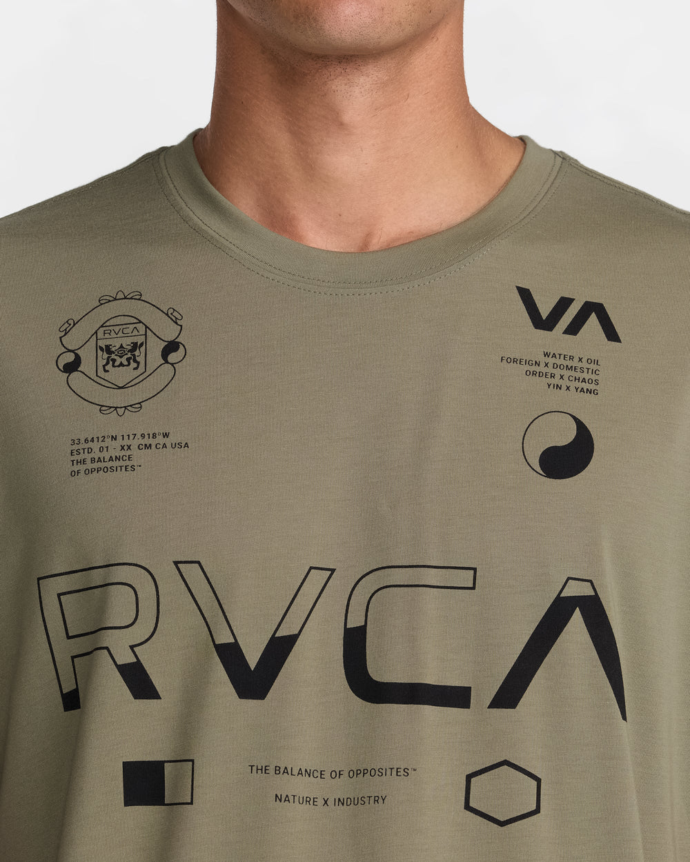 Split All Over Short Sleeve Tee - Covert Green