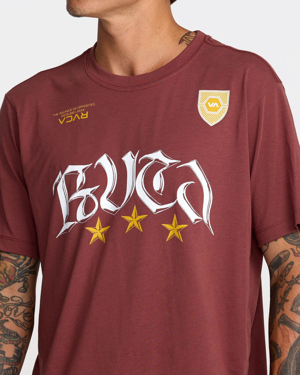 RVCA Star FC Short Sleeve Tee - Red Earth