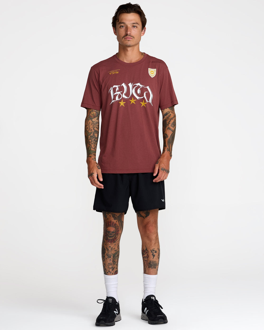 RVCA Star FC Short Sleeve Tee - Red Earth