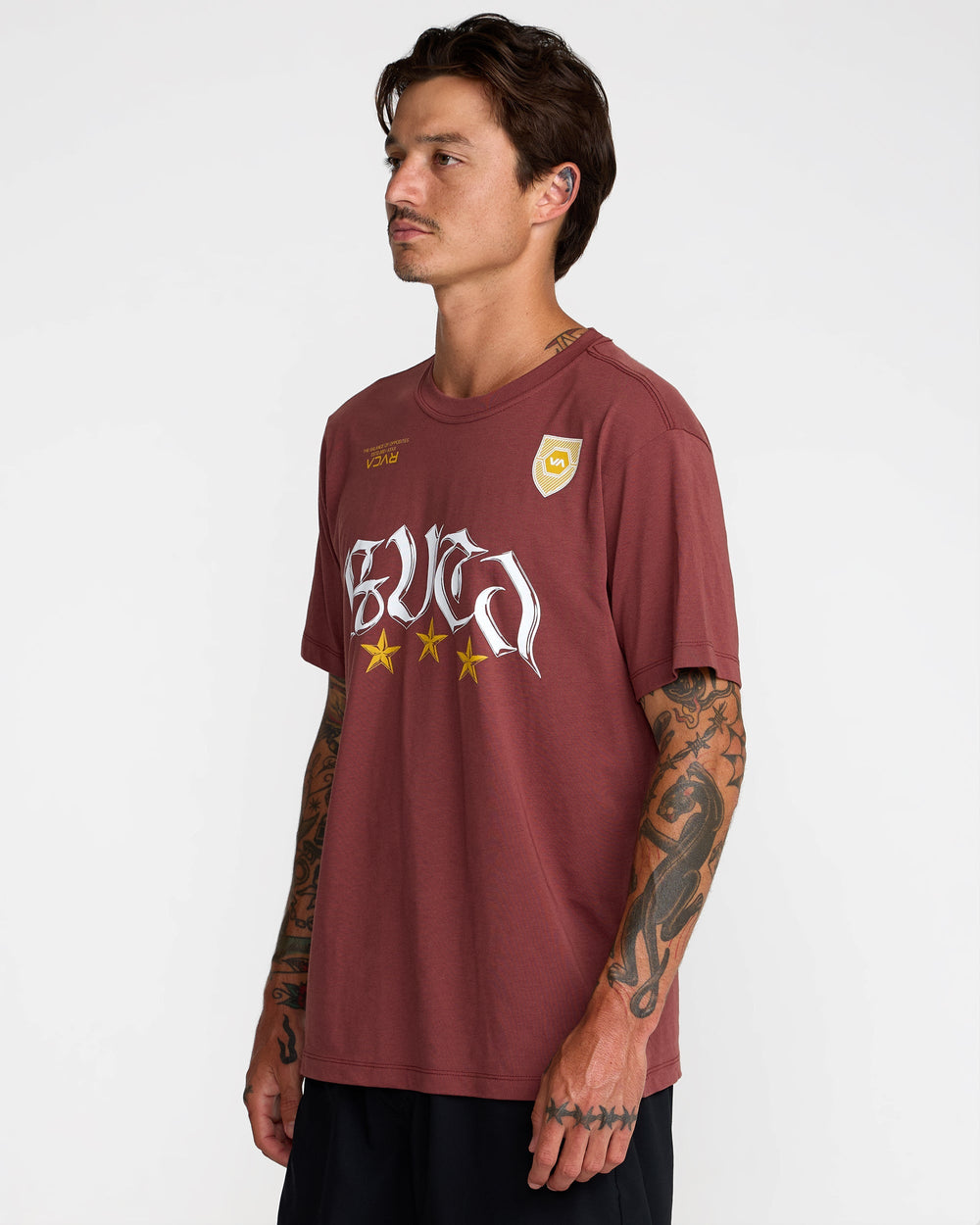 RVCA Star FC Short Sleeve Tee - Red Earth
