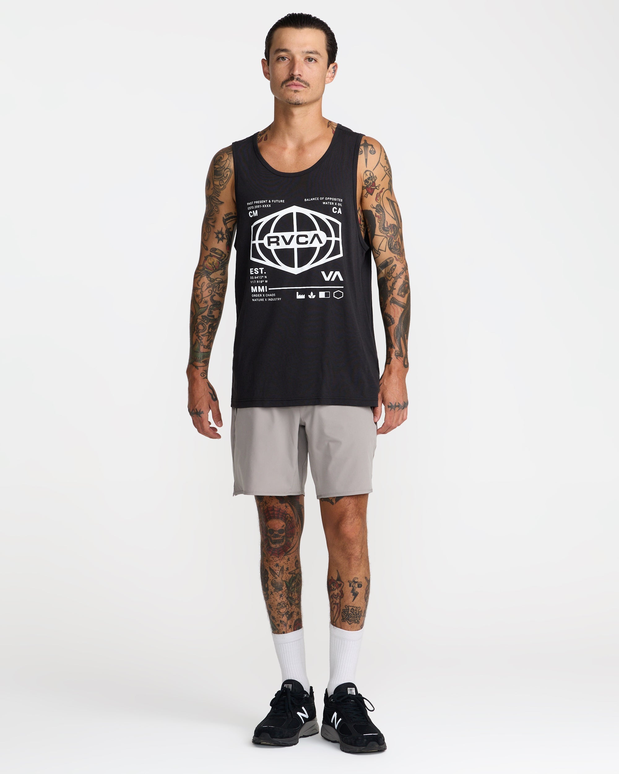 World Hex Tank Top - Black