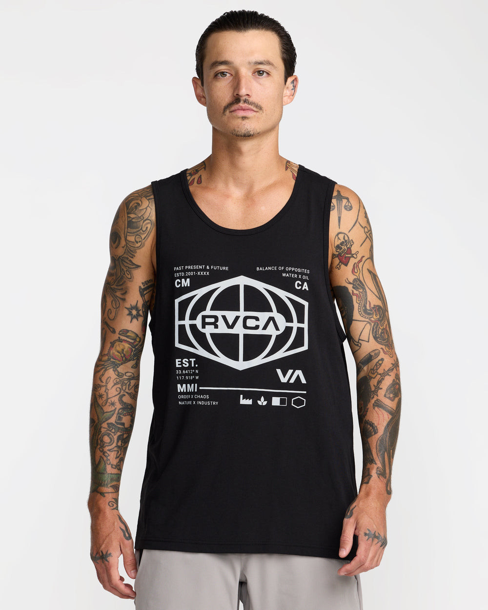 World Hex Tank Top - Black