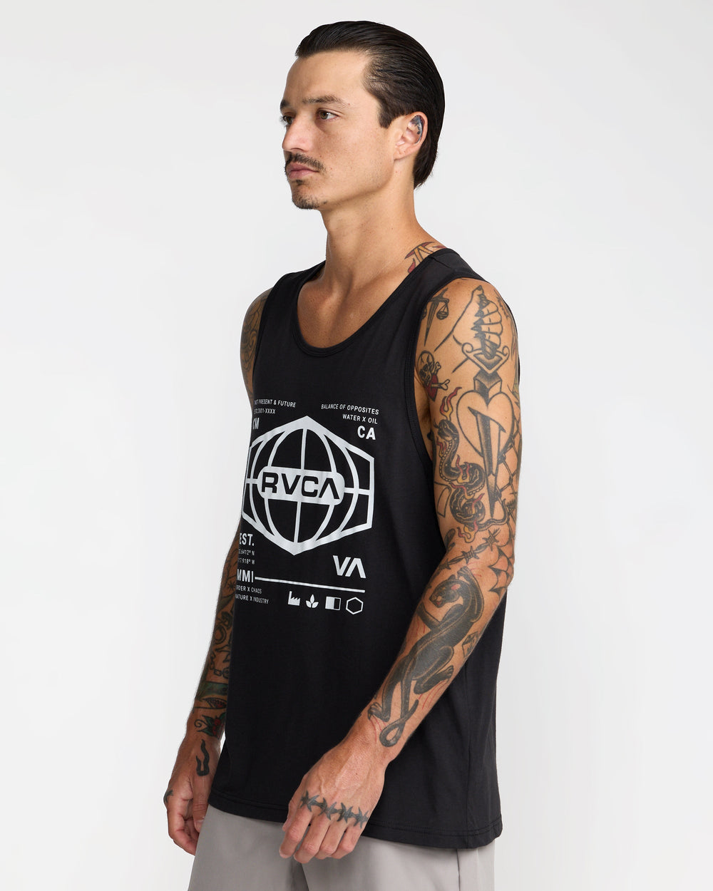 World Hex Tank Top - Black