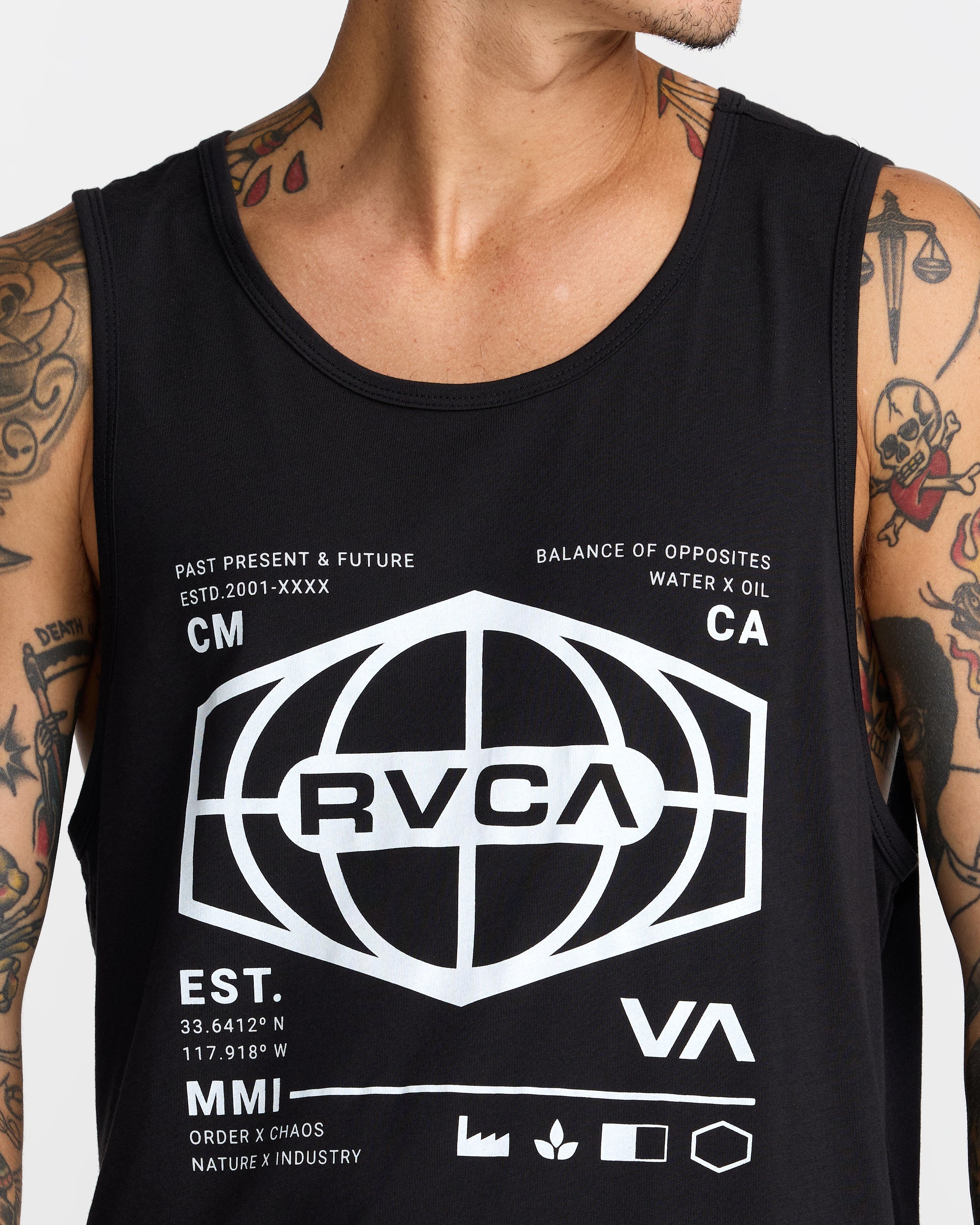World Hex Tank Top - Black