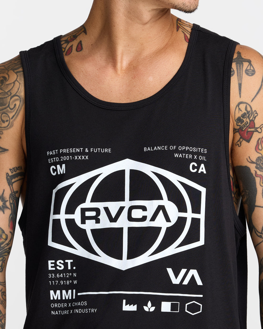 World Hex Tank Top - Black