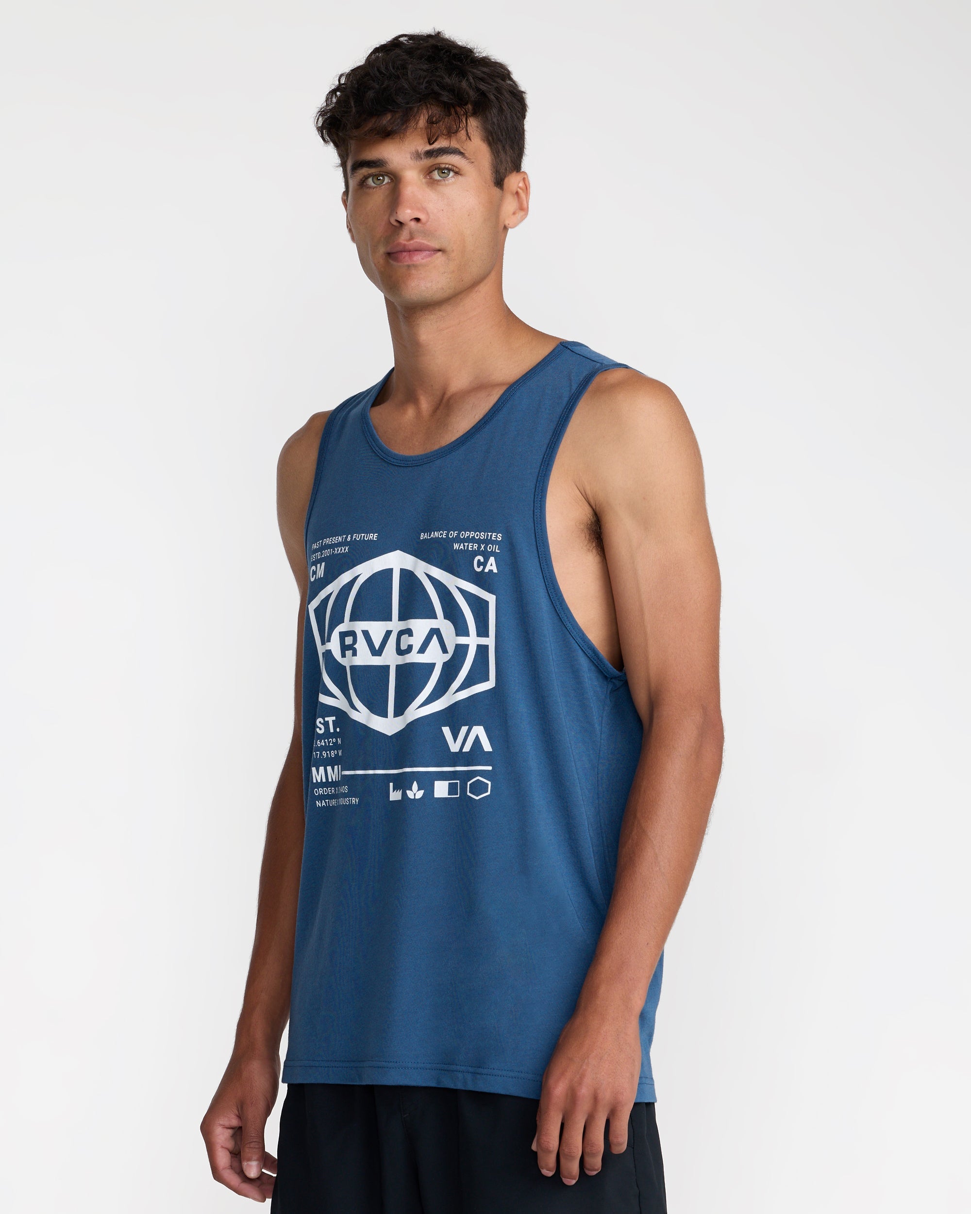 World Hex Tank Top - Dark Denim
