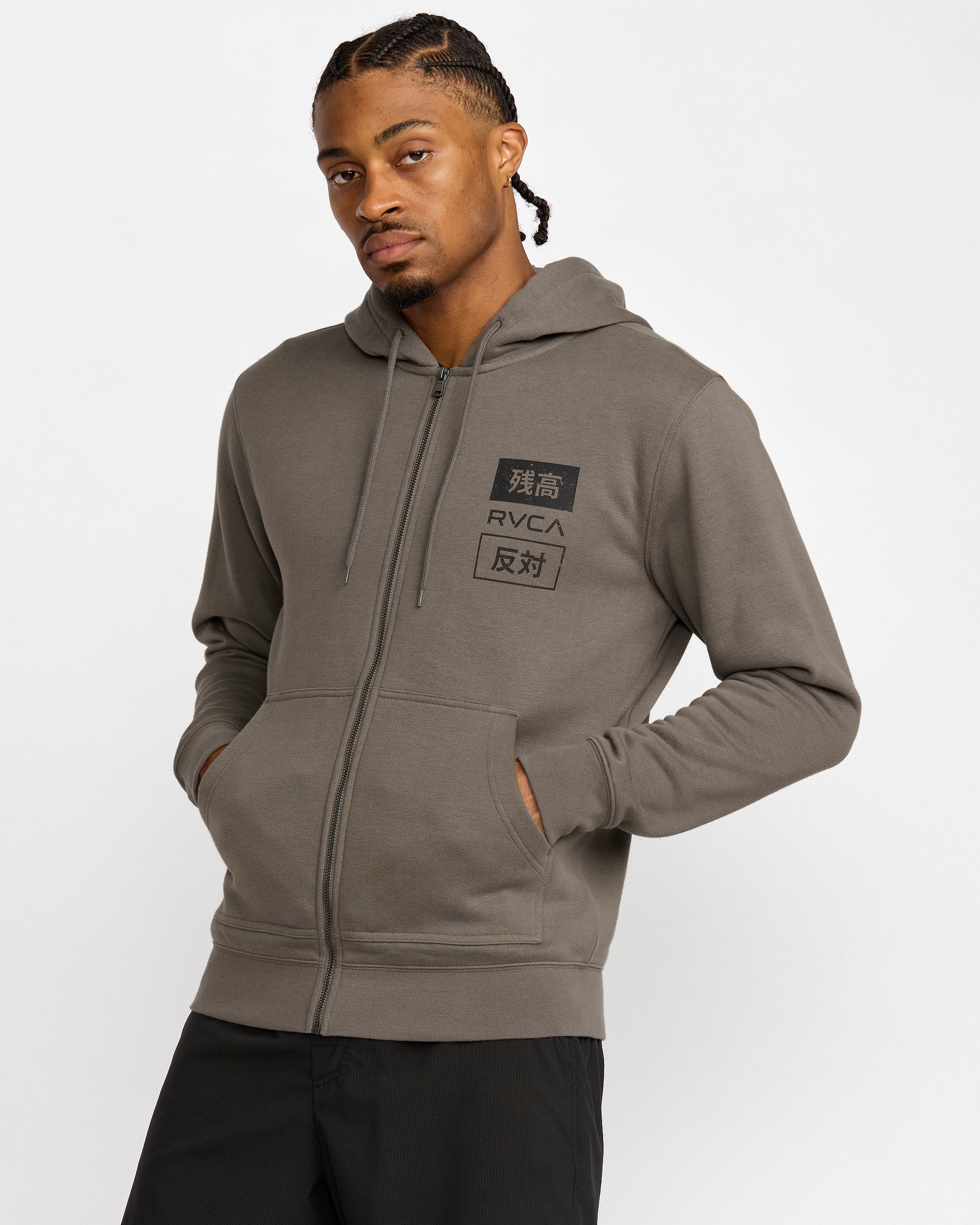 RVCA Trade Zip Hoodie - Mushroom