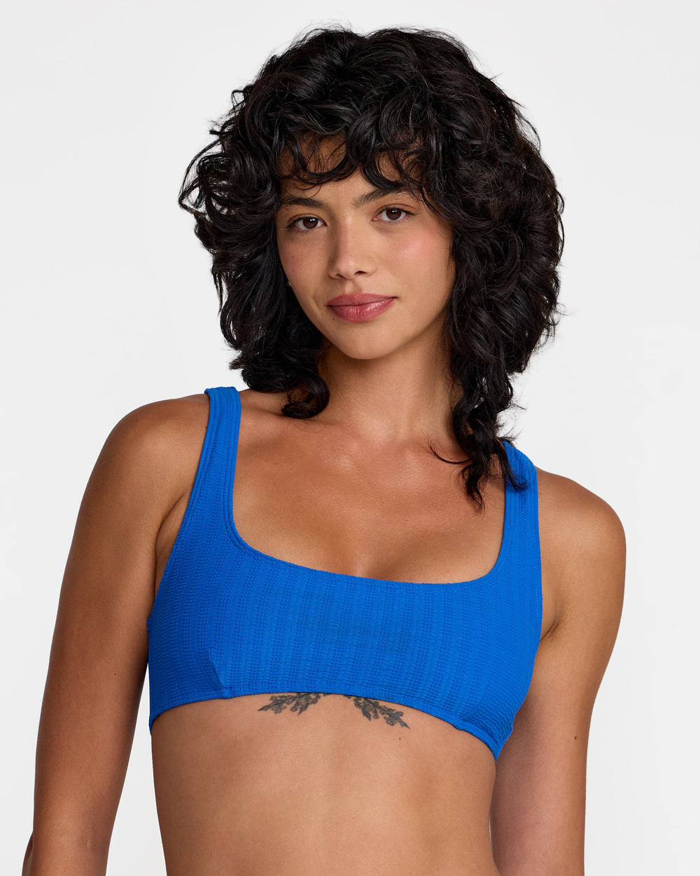 Pucker Bralette Bikini Top - Blue Belt