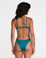 Shimmer Ring Bralette Bikini Top - Marine