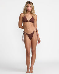 Sweetness Halter Tri Bikini Top - Mocha