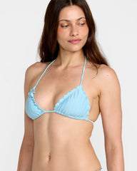 Pucker Halter Triangle - Crystal Blue