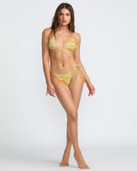 Summer Safari Halter Tri Bikini Top - Mango Yellow