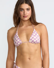 In The Groove Rev Halter Tri Bikini Top - Amethyst Smoke