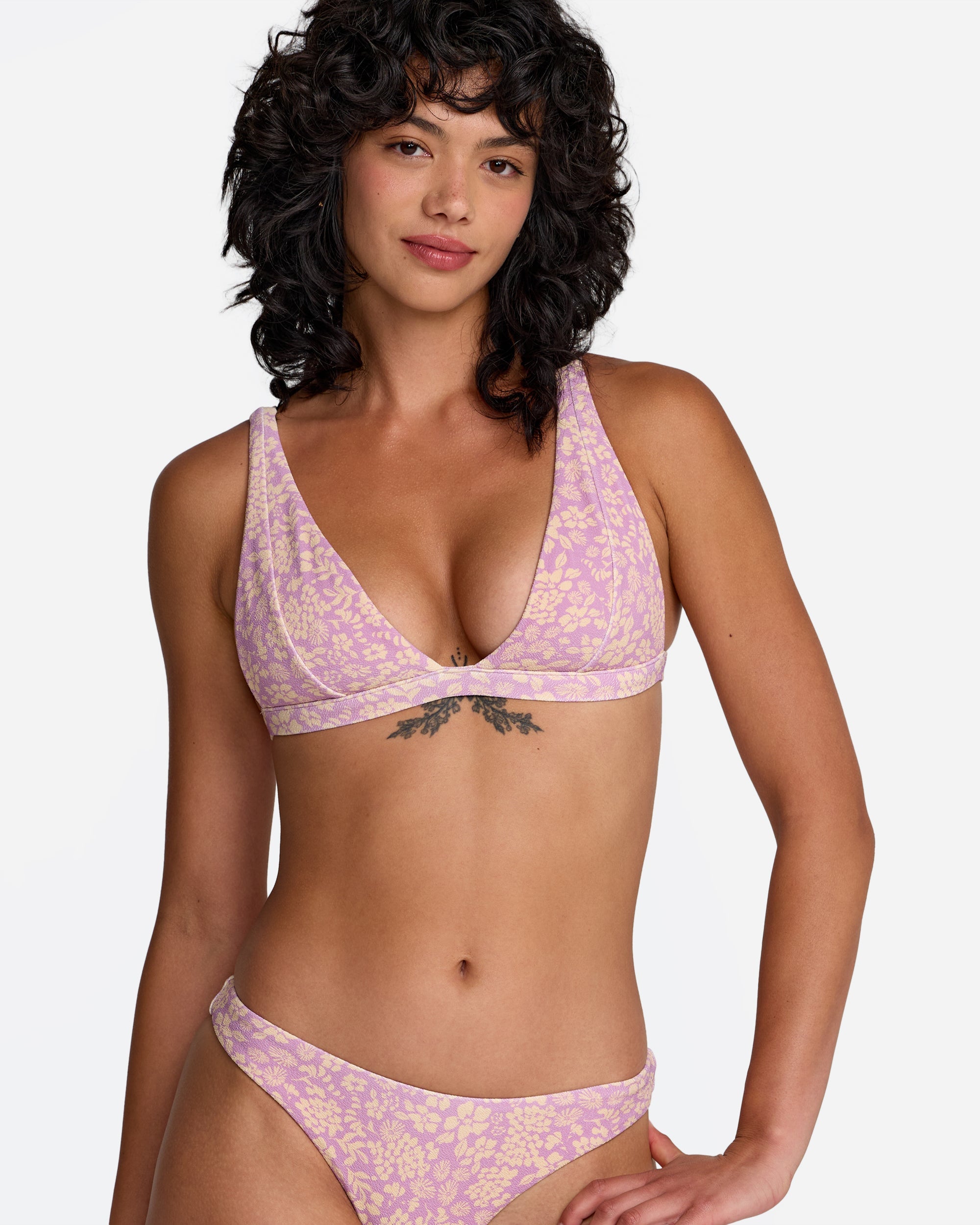 Roma Fixed Tall Triangle Bikini Top - Orchid