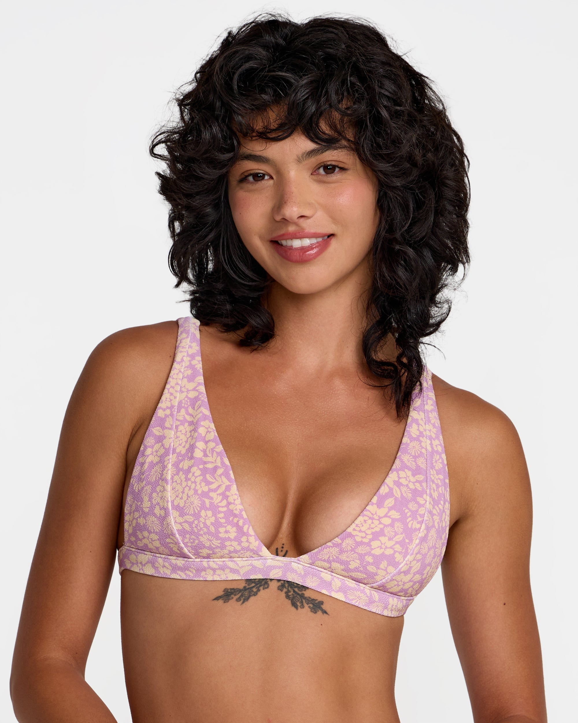 Roma Fixed Tall Triangle Bikini Top - Orchid