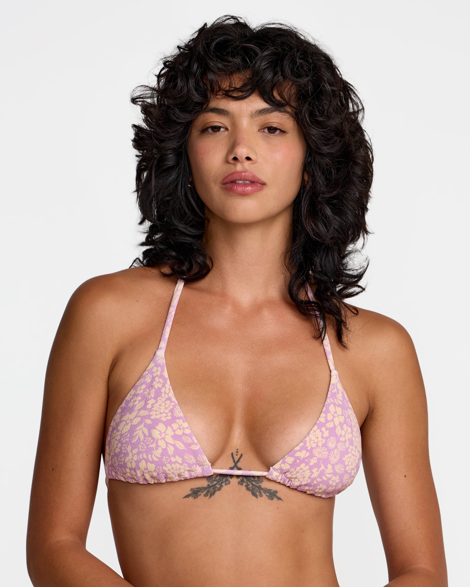 Roma Halter Triangle Bikini Top - Orchid