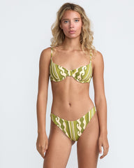Beach Wave Underwire Bikini Top - Martini Olive Print