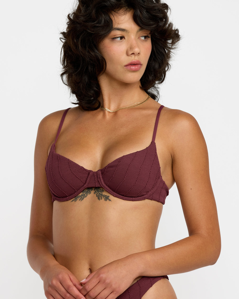 Chevy Grooves 90s Underwire Bikini Top - Redwood