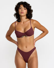 Chevy Grooves 90s Underwire Bikini Top - Redwood