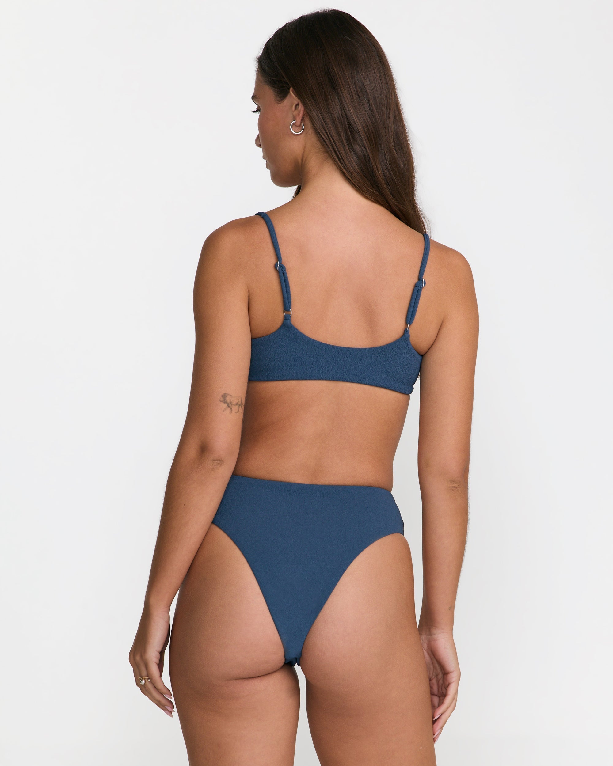 Costa Crinkle Bralette - Slate Blue