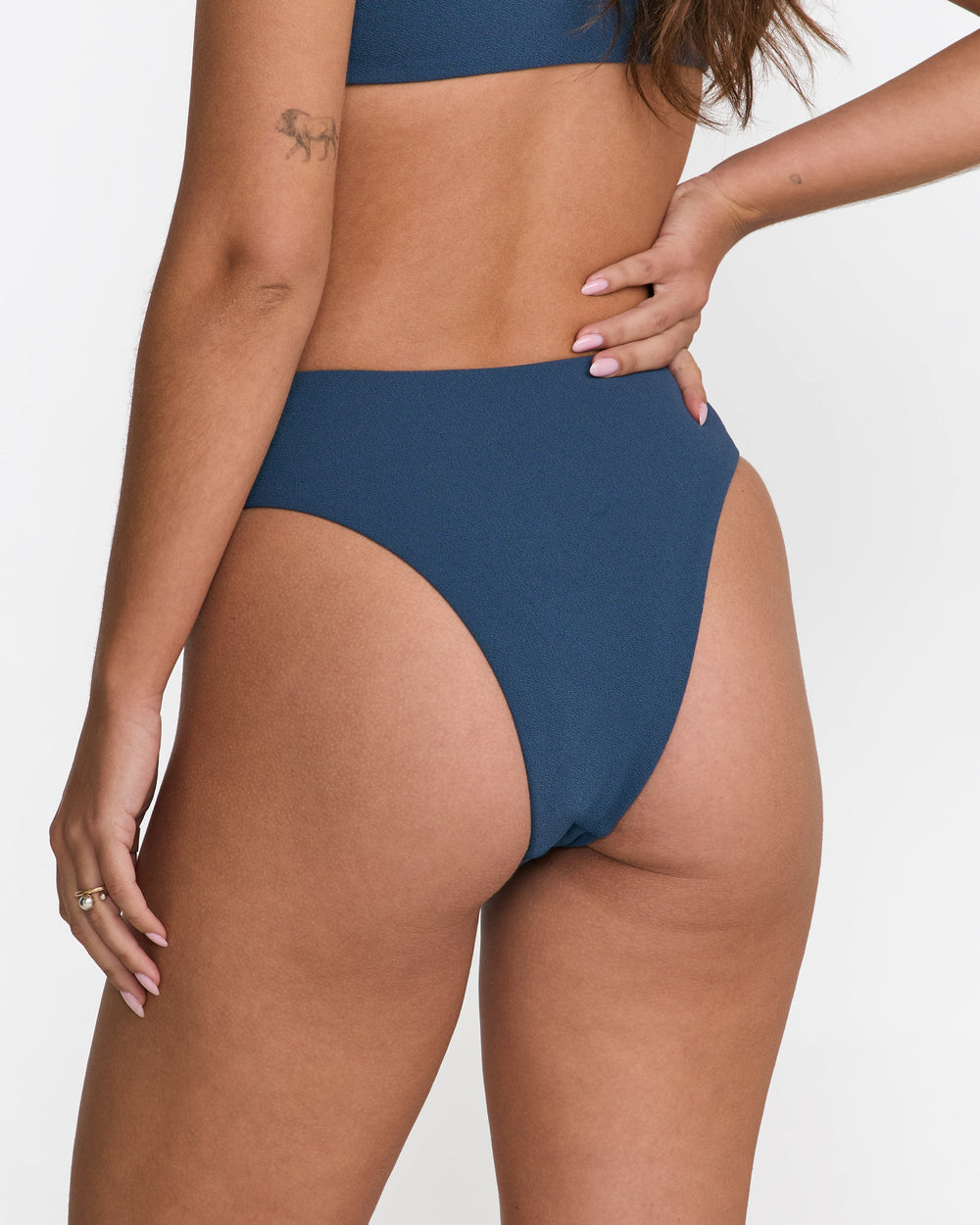 Costa Crinkle Hi Rise Cheeky - Slate Blue