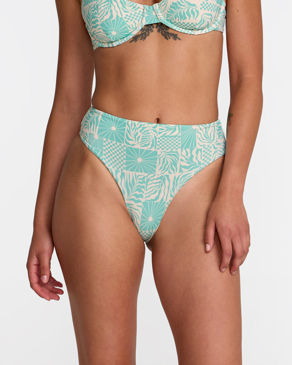 Sun Tides High Rise Skimpy Bikini Bottom - Aqua Haze