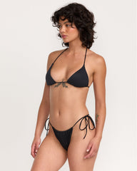 Solid Slide Tie Skimpy Bikini Bottom - Rvca Black