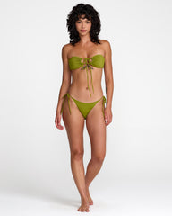 Solid Skimpy Tie Bikini Bottom - Moss