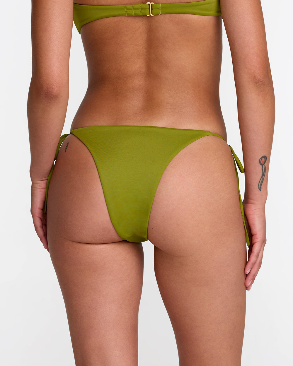 Solid Skimpy Tie Bikini Bottom - Moss