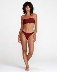 Micro Rib Ultra Skimpy Bikini Bottom - Madder Brown