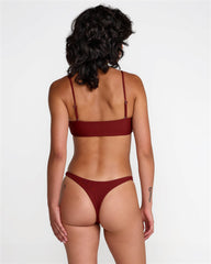 Micro Rib Ultra Skimpy Bikini Bottom - Madder Brown