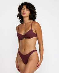 Chevy Grooves Bikini Bottom - Redwood