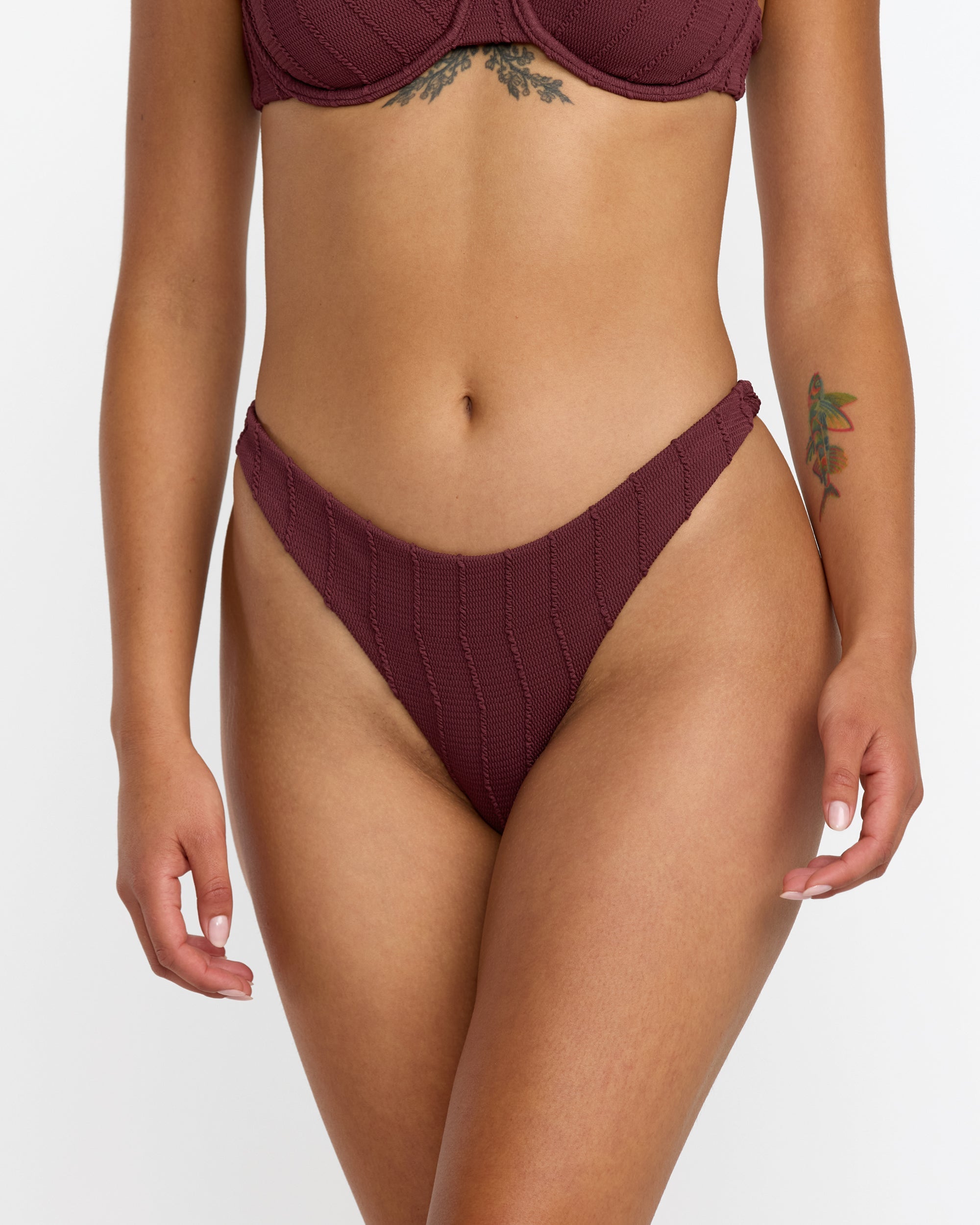 Chevy Grooves Bikini Bottom - Redwood