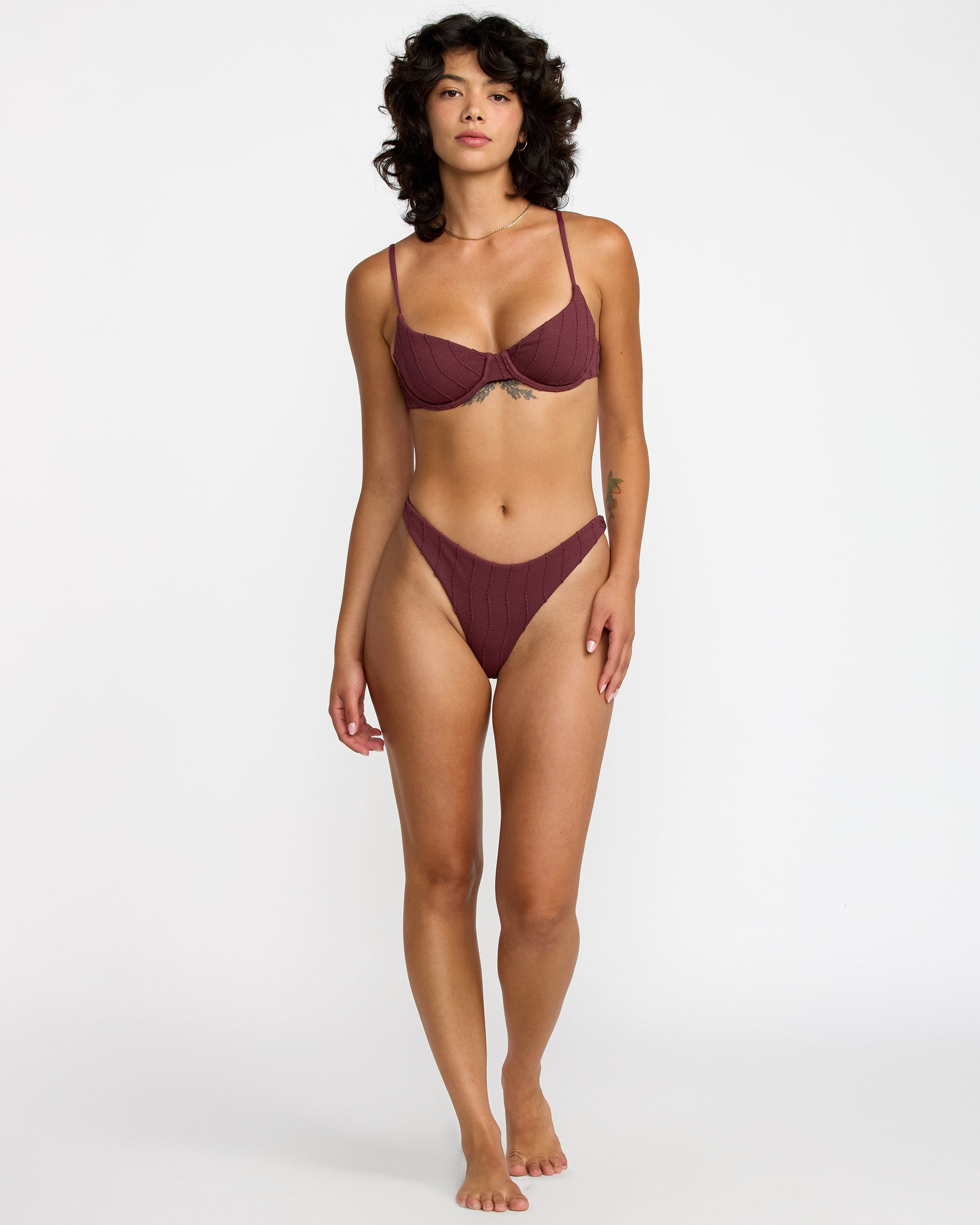 Chevy Grooves Bikini Bottom - Redwood