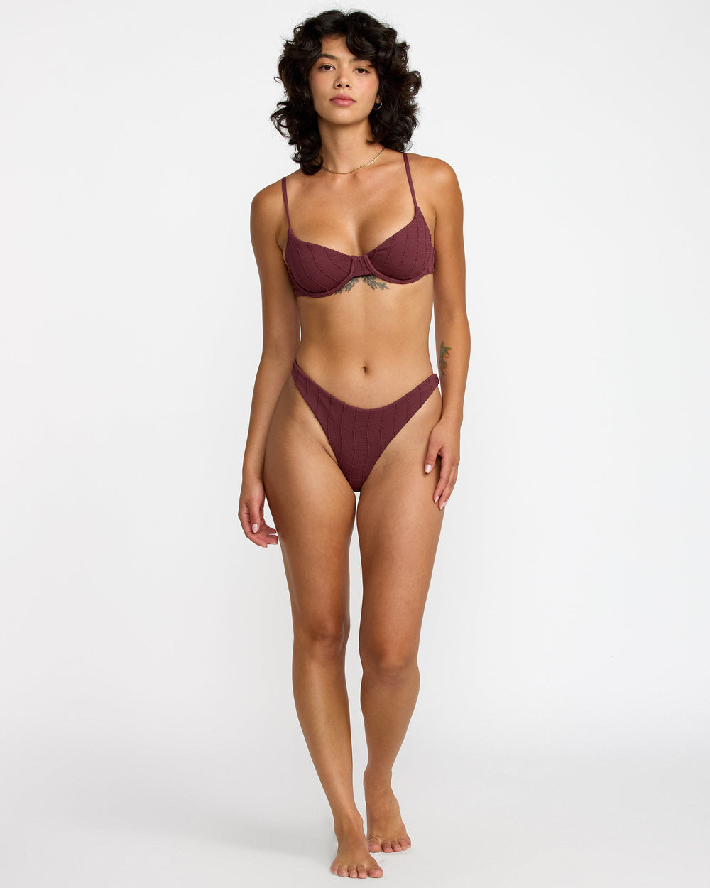 Chevy Grooves Bikini Bottom - Redwood