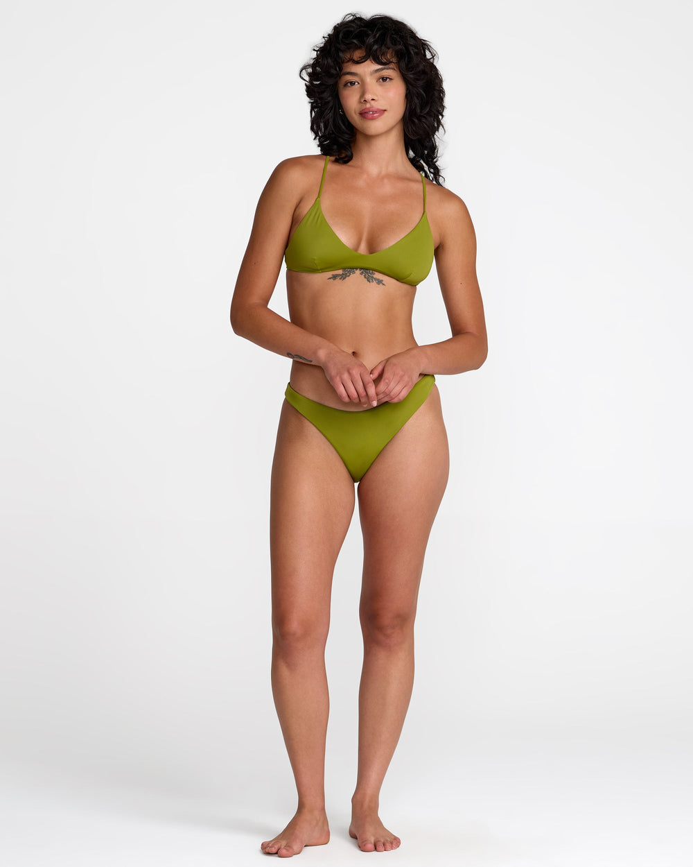 Solid Medium French Bikini Bottom - Moss