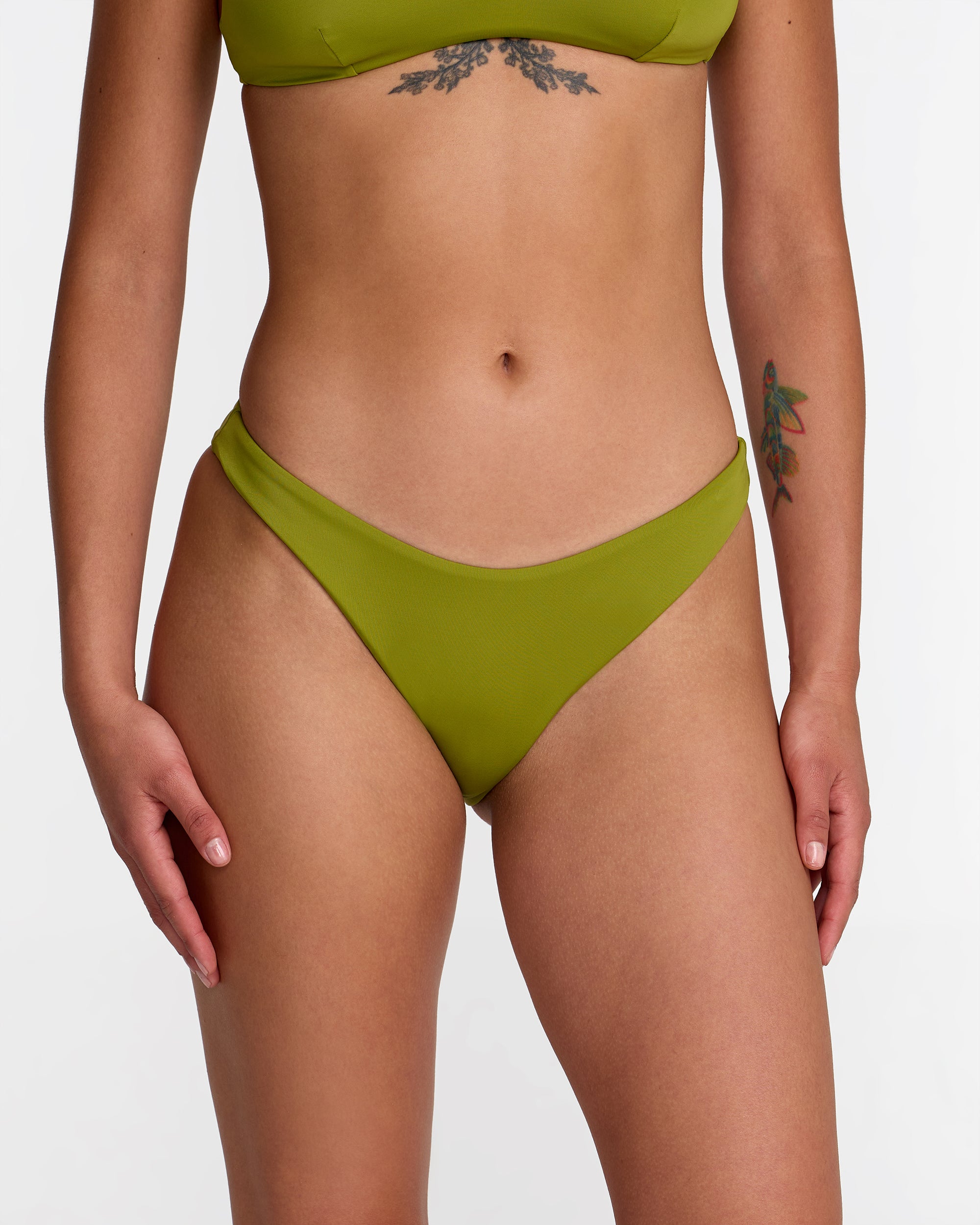 Solid Medium French Bikini Bottom - Moss