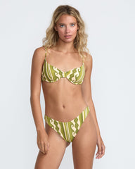 Beach Wave Medium French Bikini Bottom - Martini Olive Print