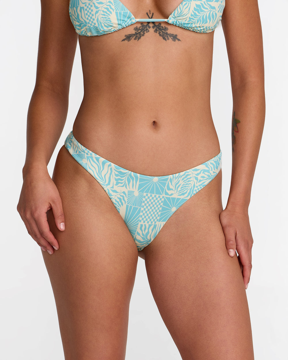 Sun Tides Medium French Bikini Bottom - Aqua Haze