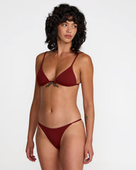 Micro Rib Medium French Bikini Bottom - Madder Brown