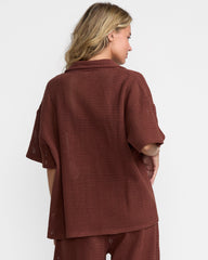 Fade Crochet Shirt - Mocha