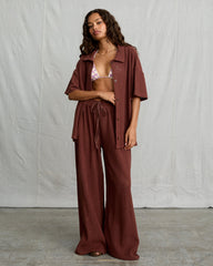 Fade Crochet Shirt - Mocha