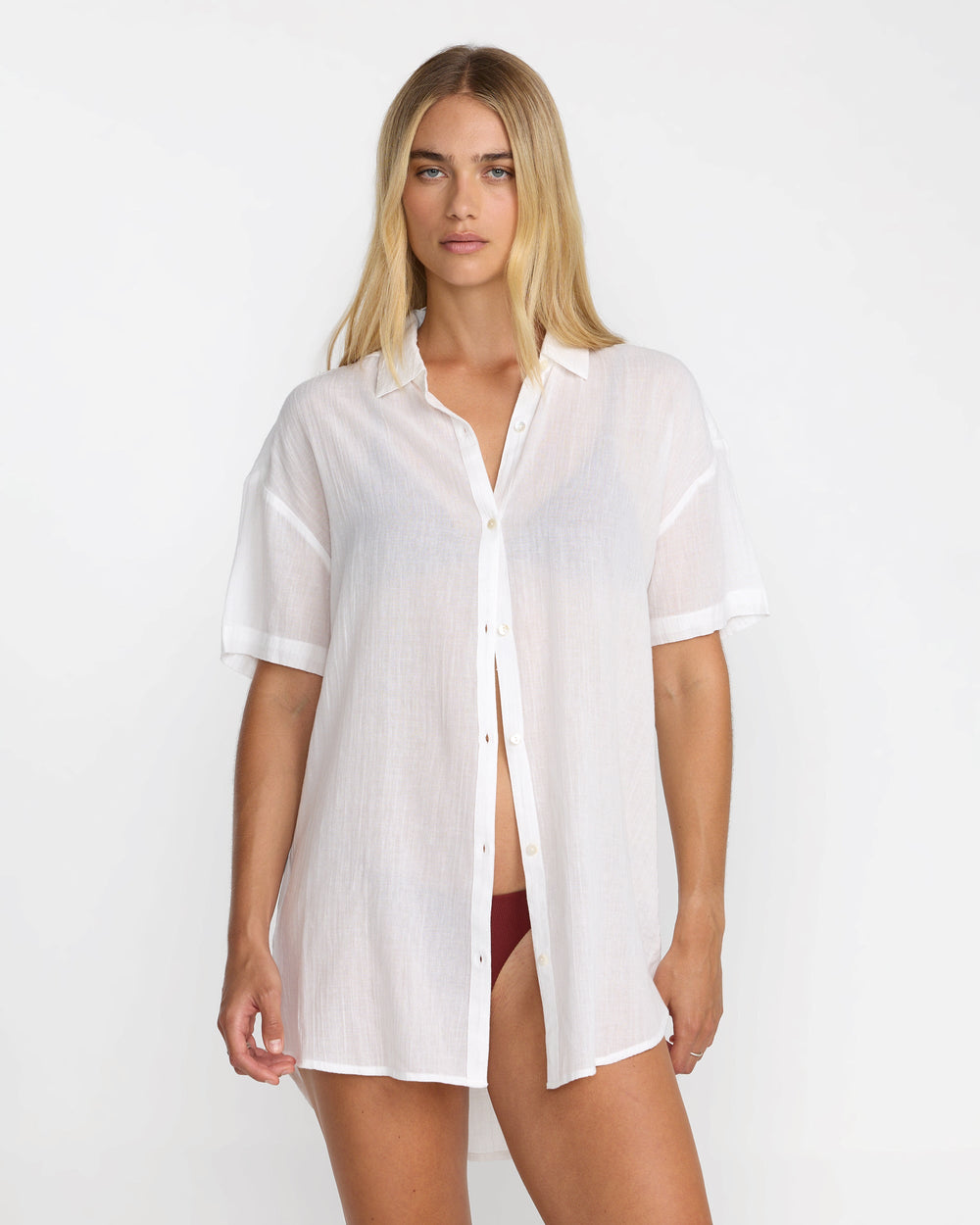 Newport Shirt Dress - Whisper White