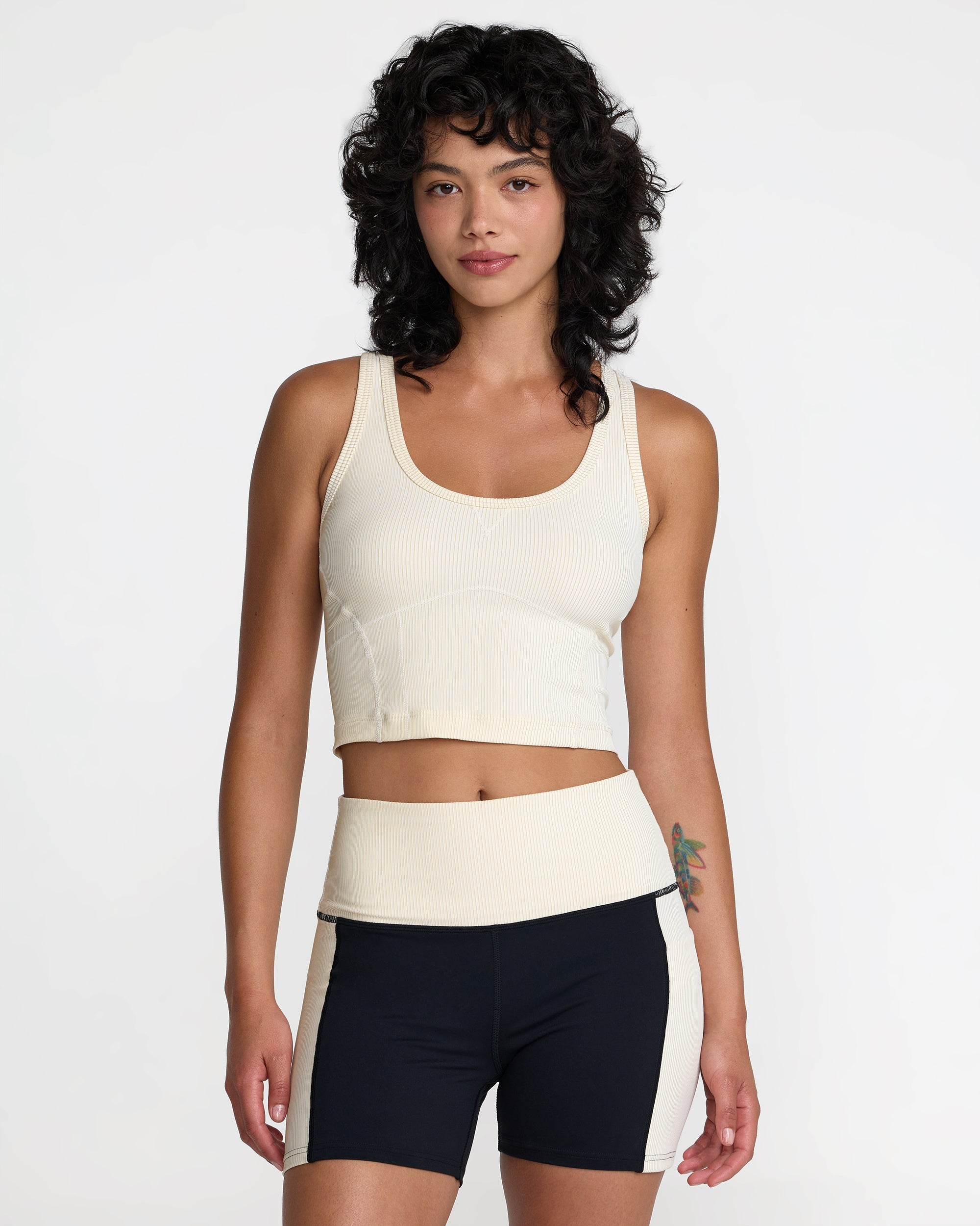 Scoop Neck Long Line Bra - Vintage Khaki