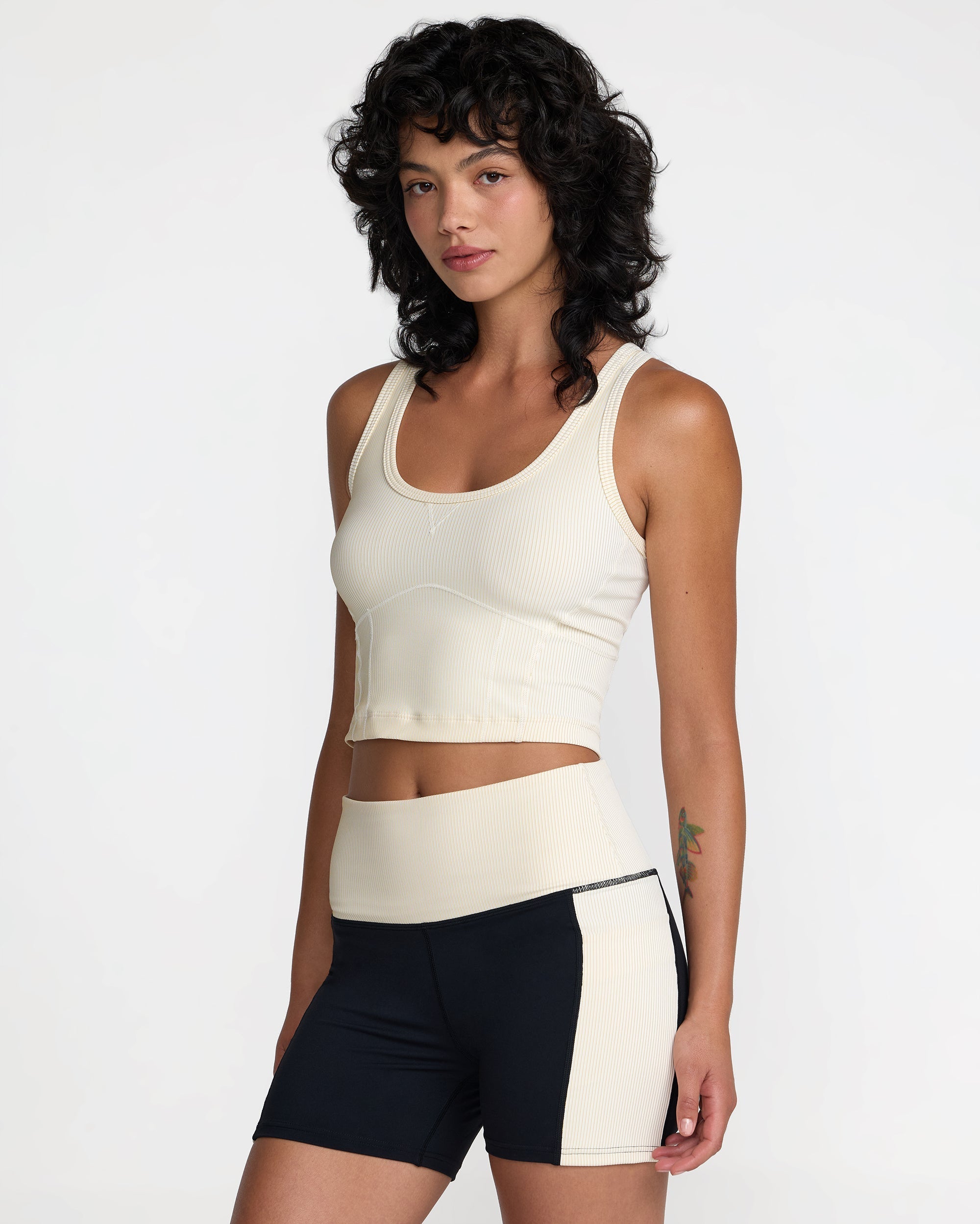 Scoop Neck Long Line Bra - Vintage Khaki